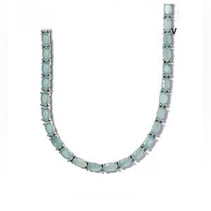 Grandidierite Tennis Necklace 18” Platinum/Sterling Silver 19.00ctw